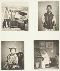 A Hong-Kong Sedan Chair, A Chinese School-Boy, A Chinese Girl, A Hong-Kong Artist, c. 1868