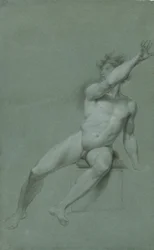 Sketch of a male nude - life study