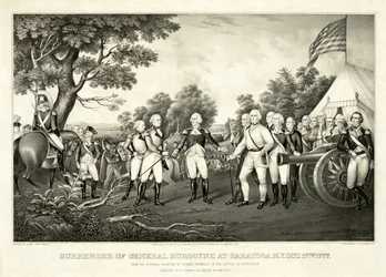 Surrender of General Burgoyne at Saratoga, N.Y., October 17th 1777, pub. N. Currier