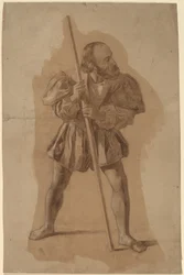 Figure Costume Study for Columbus Mural, Washington, D.C.