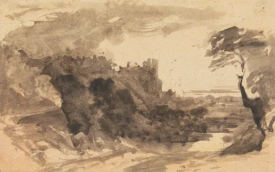 Romantic Landscape with a Castle and a Tree on the Right