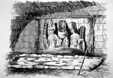 Inside of a Funeral Hut, Tahiti