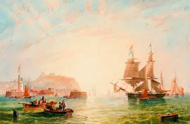 A Trading Brig and Other Vessels off the Entrance to Scarborough