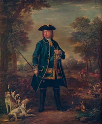 Sir Robert Walpole with Hounds