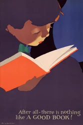 Poster of Young Boy Reading a Book