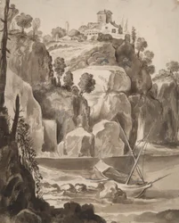 Rocky Coast with a Boat