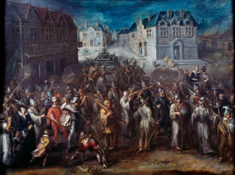 Religious Wars Between Catholics and Protestants: Procession of the League in 1590 or 1593