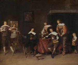 An Artist Painting the Portrait of a Young Lord in Antwerp