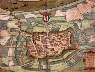 Map of Stade, from Civitates Orbis Terrarum