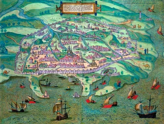 Map of Alexandria, Egypt, c. 1572