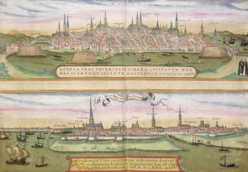 Map of Lubeck and Hamburg, from 