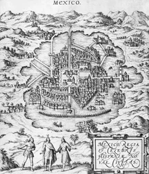 Map of Mexico, illustration from 