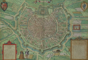 Map of Milan, from Civitates Orbis Terrarum by Georg Braun (1541-1622) and Frans Hogenburg (1535-90), c. 1572
