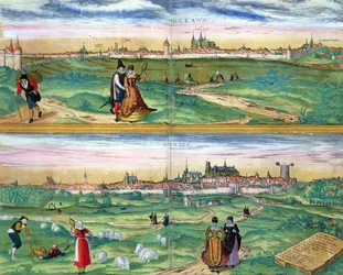 Map of Orleans and Bourges, from 