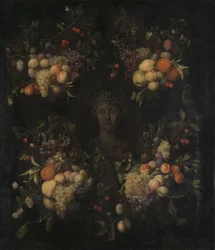 Head of a Woman in a Decorated Cartouche