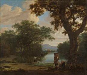 Landscape with Fisherman with a Square Net