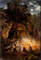 Scene from the Quaternary Upper Paleolithic Period
