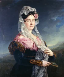 Portrait of Dona Maria de los Dolores Gomez de las Casas e Ibarrondo, the First Marquise of Ulagares, Standing Three-Quarter Length