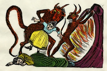 José Guadalupe Posada (1852 - 1913). Josephina Lora Dragged to Hell by a Devil
