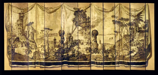 Vision Mediterranea, eleven-leaf screen, c.1925