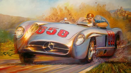 At the Mille Miglia, Juan Manuel Fangio, Mercedes Benz 300 SL