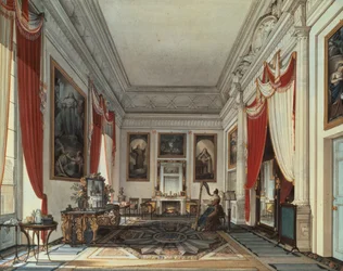A Boudoir with a Bed in an Alcove