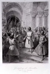 Godfrey of Bouillon Elected King of Jerusalem, engraved by Leopold Massard