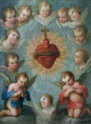 Sacred Heart of Jesus surrounded by angels