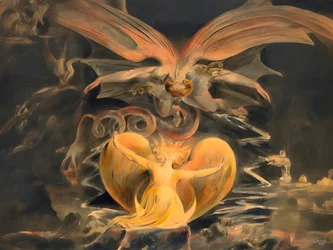 The Great Red Dragon and the Woman Clothed with the Sun (recreated by Blake)