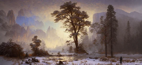 JJM Recreates Bierstadt-A: Valley of Yosemite Snowfall
