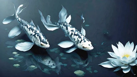 Koi Carp Fish White Marble