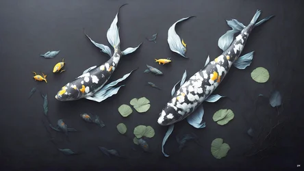 Koi Carp Fish White Marble