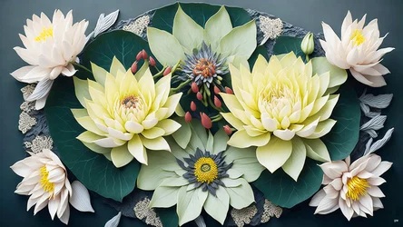Mandala: Water Lilies Elements 02