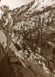 Military barracks (b/w photo)