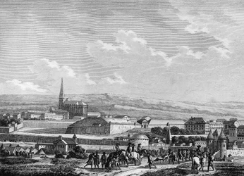 French revolution and counter-revolutionary movements. The Prussian Armee at the Battle of Verdun: Capture of Verdun and death of Nicolas Joseph Beaurepaire French officer (1740-1792), commander of the square on September 2