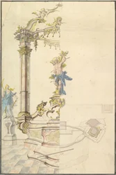 Design for an Altarpiece with a Figure of St. Sebastian