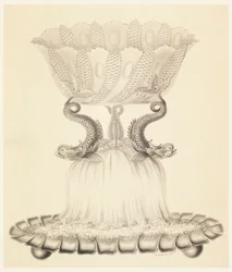 Design for a Silver and Crystal Compote