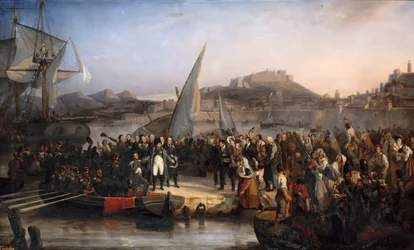 Napoleon leaving the island of Elba on February 26, 1815