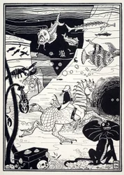 There was a great variety of tall, noble trees, loaded with marine fruit, such as lobsters, crabs, oysters, from The Surprising Adventures of Baron Munchausen, pub. 1895