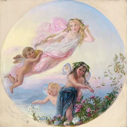 A Sylph and her Fairy Attendants Besprinkling the Early Morning Dew