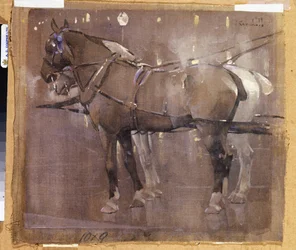 Cab Horses by Gaslight