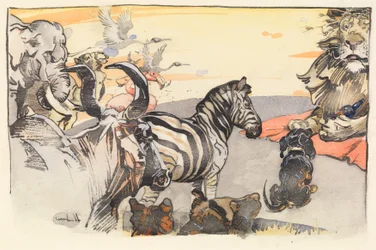 King Noble the Lion and his Court