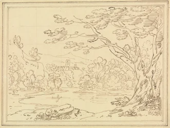 Landscape with Trees by a Lake