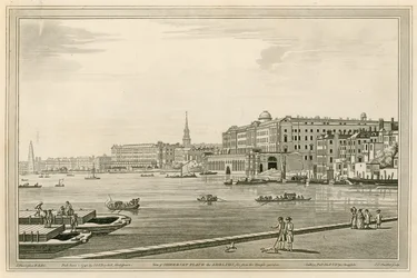 View of Somerset Place, the Adelphi, etc from the Temple Garden