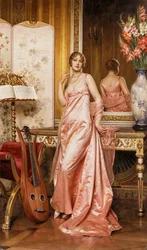 An Elegant Lady in an Interior