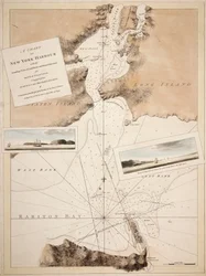 A chart of New York Harbour with the soundings views of land marks and nautical directions for the use of pilotage. Composed from surveys and observations of Lieutenants John Knight John Hunter of the Navy and others.