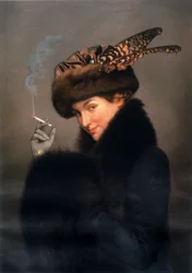 Woman smoking cigarette