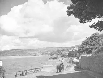 Horse and Cart on Road Next to Kent Estuary