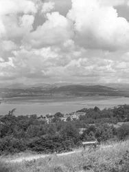 Looking down on Kent Estuary with viaduct visible