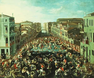 The Fight between the Nicolotti and the Castellani, on the Ponte dei Pugni, Venice